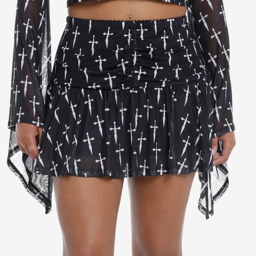 Social Collision Daggers Mesh Mini Skirt Hot Topic